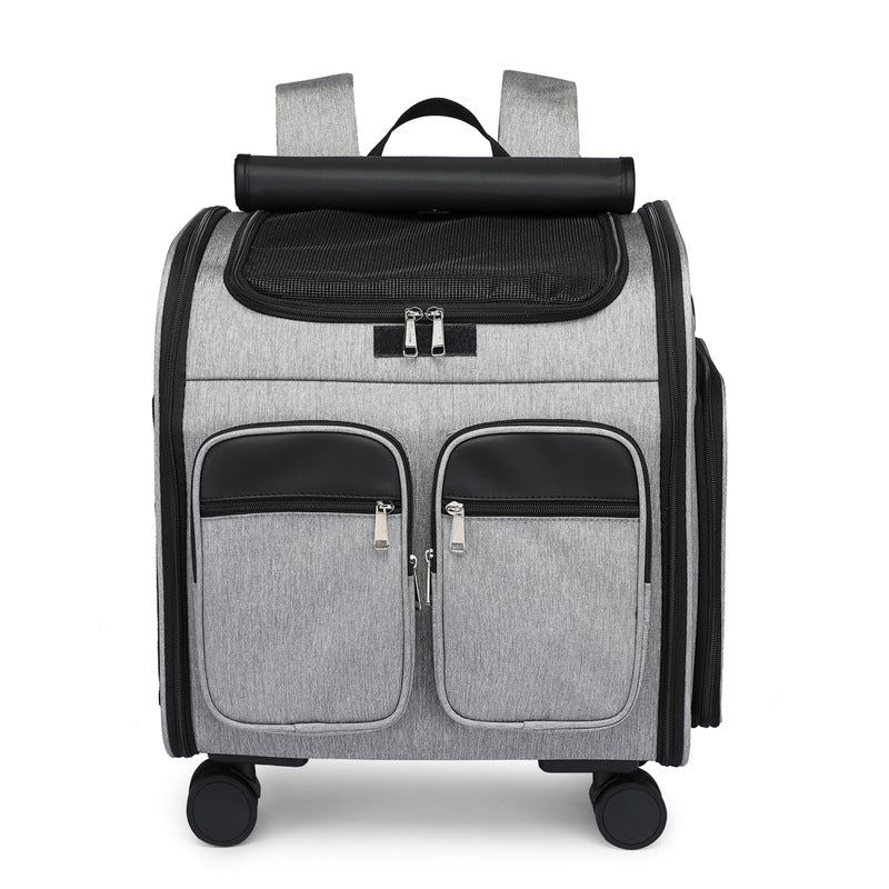 Foldable Pet Trolley Bag with Silent Wheels