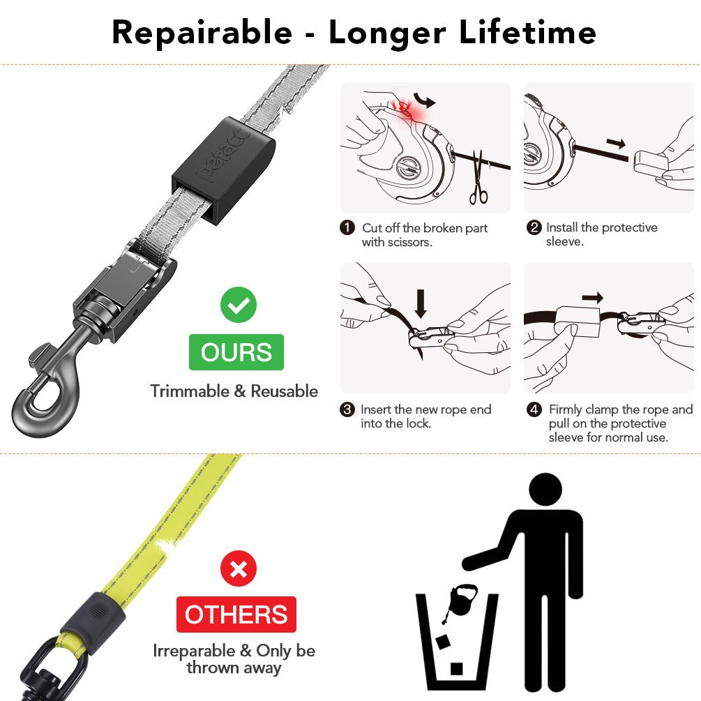 Reflective Retractable Dog Leash (Tangle-Free)