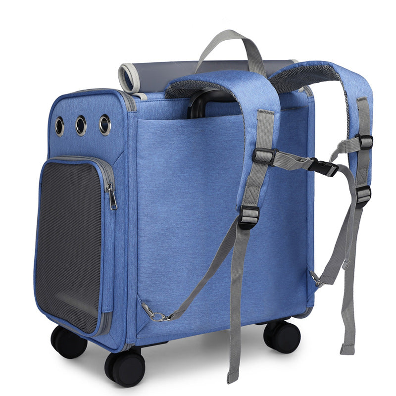 Foldable Pet Trolley Bag with Silent Wheels