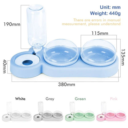 双宠物碗带自动饮水器