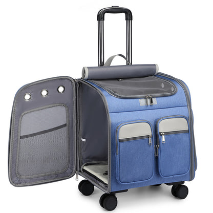 Foldable Pet Trolley Bag with Silent Wheels