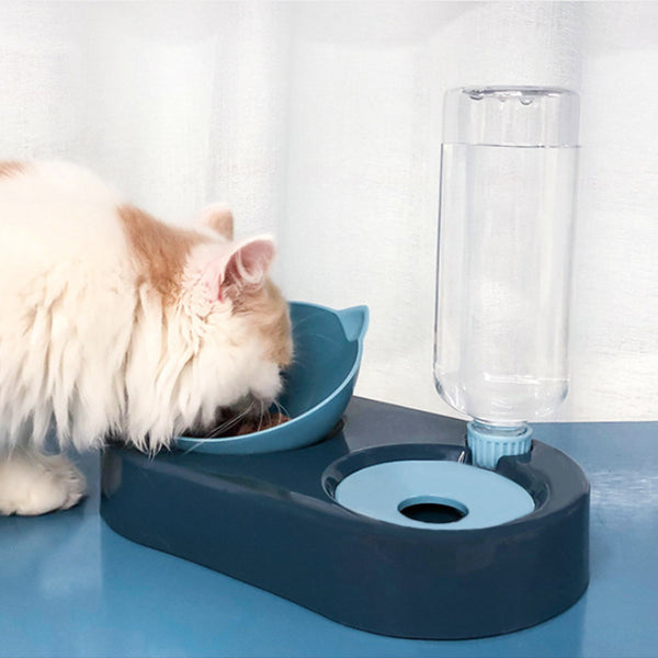 2合1猫碗带自动饮水机