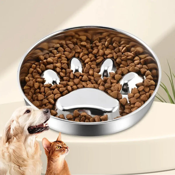 Non-Slip Stainless Steel Slow Feeder Bowl