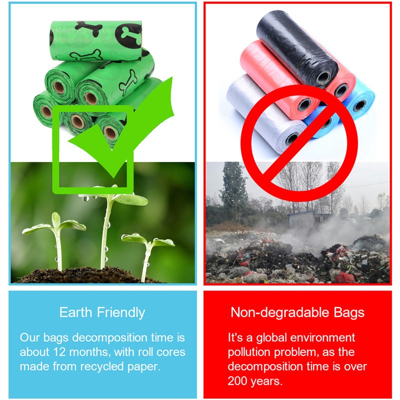 Orange & Green Biodegradable Dog Poop Bags